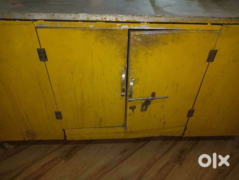 Heavy duty metal storage counter with metal top - for shop