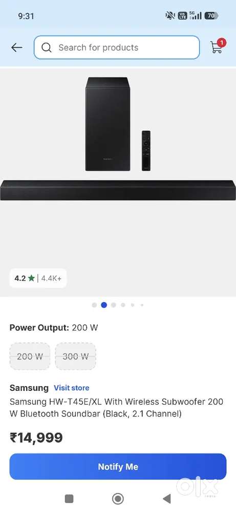 Samsung 200W Soundbar 2.1 with Subwoofer