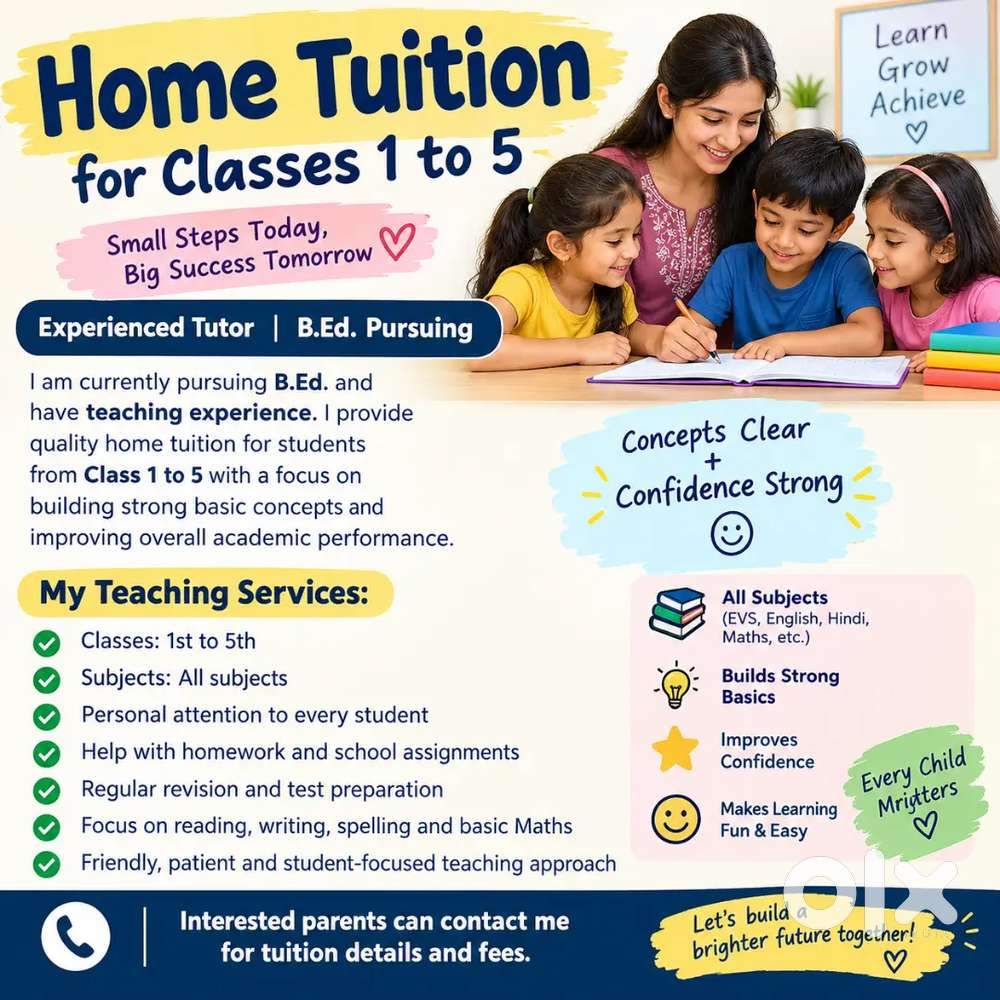 Tution class for students 1 to 5