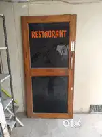 Doors glass and teak wood