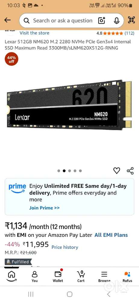 New Lexar Nvme ssd 512gb