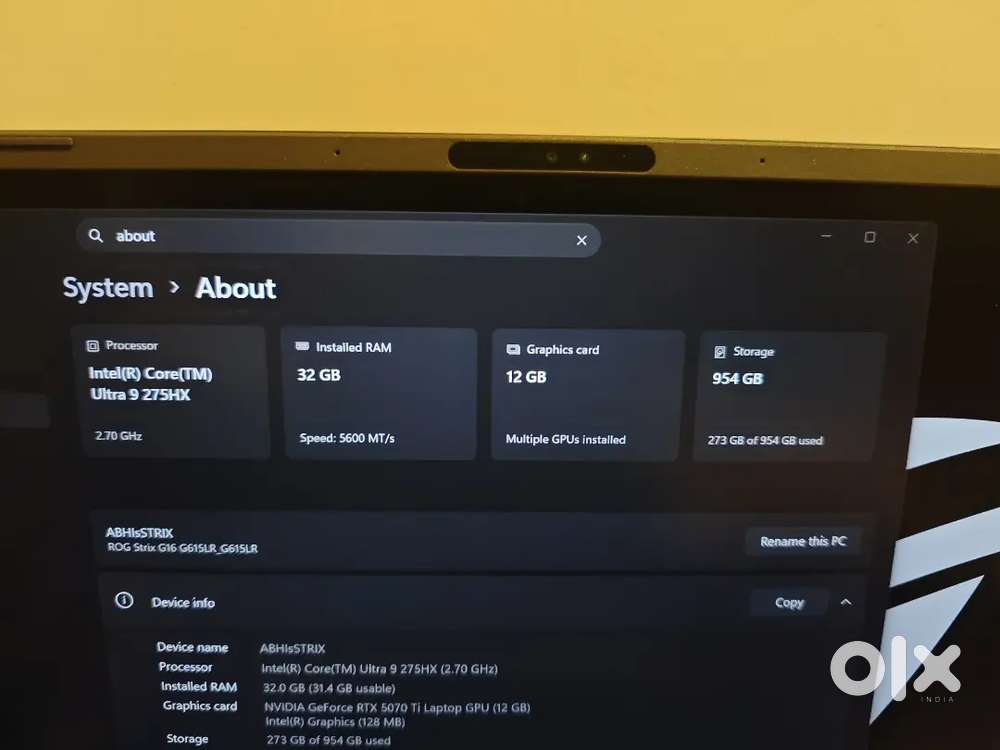 Strix G16 5070Ti Intel 9
