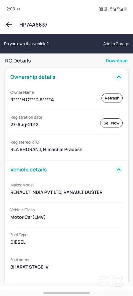 Renault Duster Rxz 110ps Diesel 2012  79,473 Km  Excellent Condition