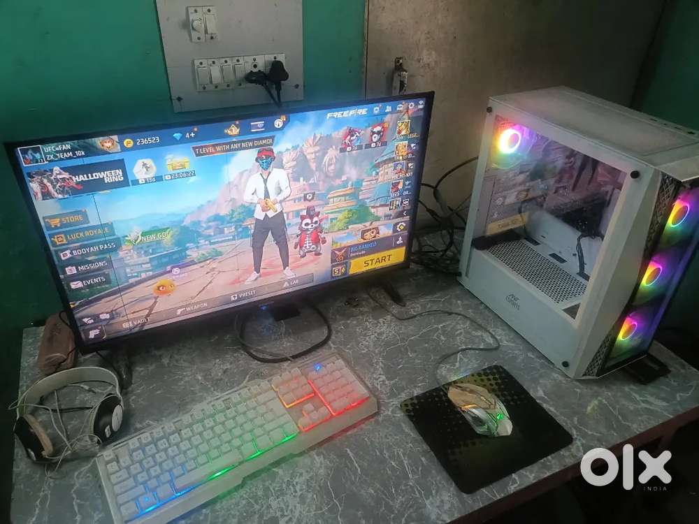 gaming PC computer desktop 16GB Ram+AMD 5600G processor+white cabneti