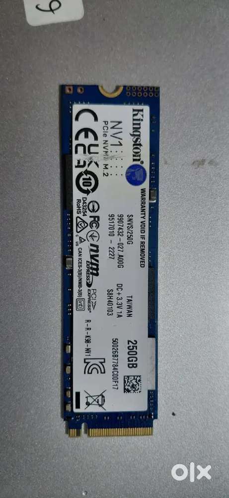 Kingston NV1 250GB NVMe M.2 SSD &ndash; PCIe &ndash; Good Condition