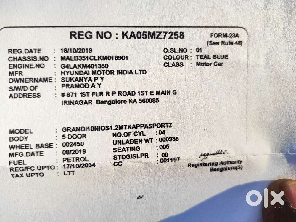 Hyundai Grand I10 Nios Corporate Edition 1.2 Vtvt, 2019, Petrol