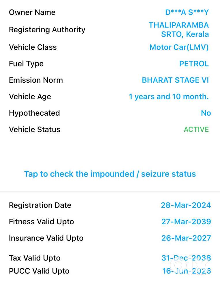 Tata Altroz 1.2 Xza Plus Dark Edition Dct, 2024, Petrol