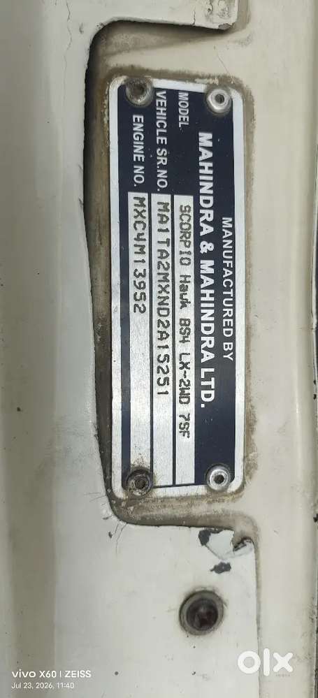 Mahindra Scorpio 2013 Lx Top Model Alloy Wheel Ke Sath