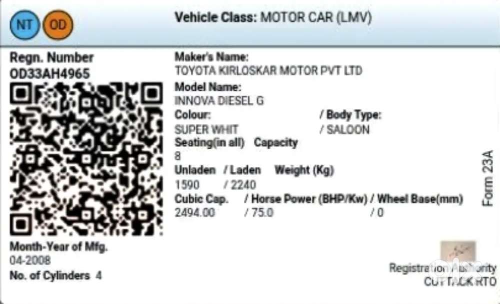 Toyota Innova Diesel Manual 2008