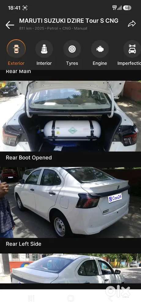 8 Month Old Fresh 820 Km Driven Dzire Tour S Cng