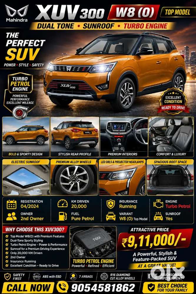 Mahindra Xuv300 W8(o) Turbo Engine 2024 Dual Tone