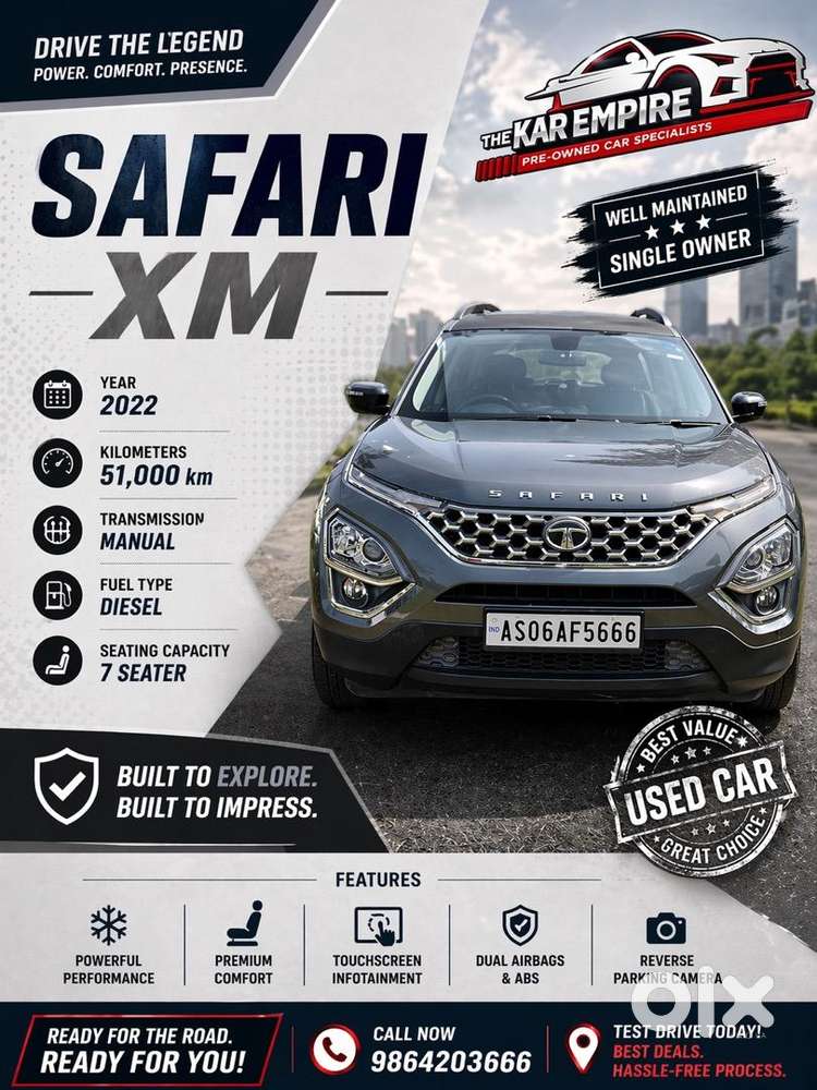 Tata Safari 7 Seater 2022 Diesel 51000 Km