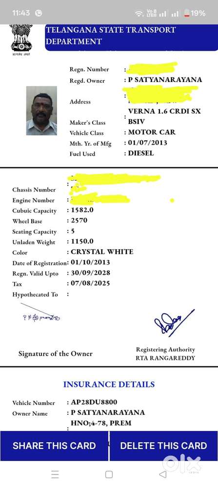 Hyundai Verna Transform 1.5 Crdi, 2013, Diesel