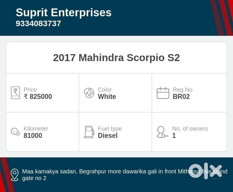 Mahindra Scorpio S2, 2017, Diesel
