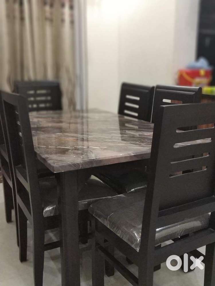6 seater marble top dining table with chairs Sofa & Dining 1746391038