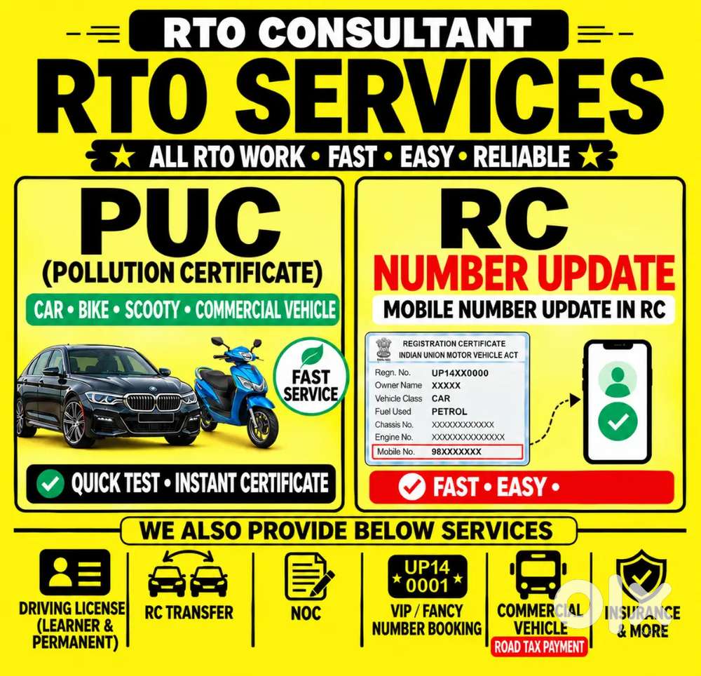 RTO CONSULTATION SERVICE & ALL VEHICLE PUCC (POLLUTION) SERVICE