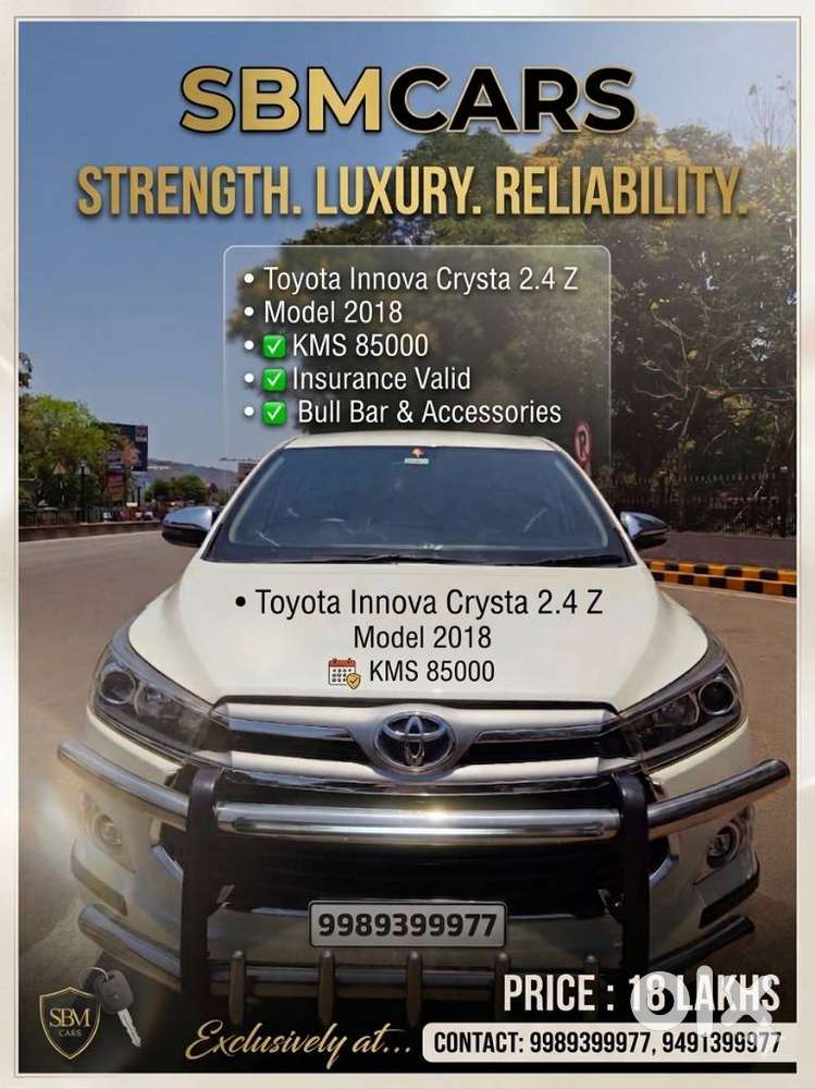Toyota Innova Crysta 2.4 Z 7 Str, 2018, Diesel
