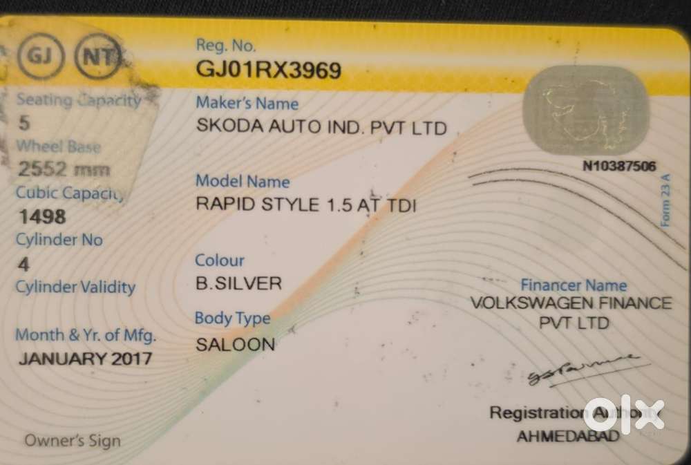 Skoda Rapid 1.5 Tdi At Style, 2017, Diesel