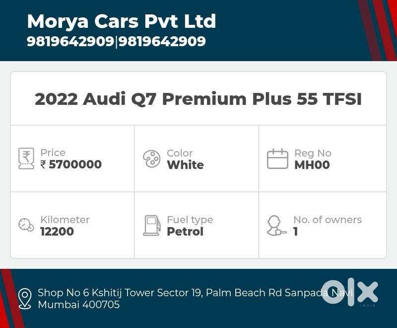 Audi Q7 3.0 Premium Plus 55 Tfsi, 2022, Petrol
