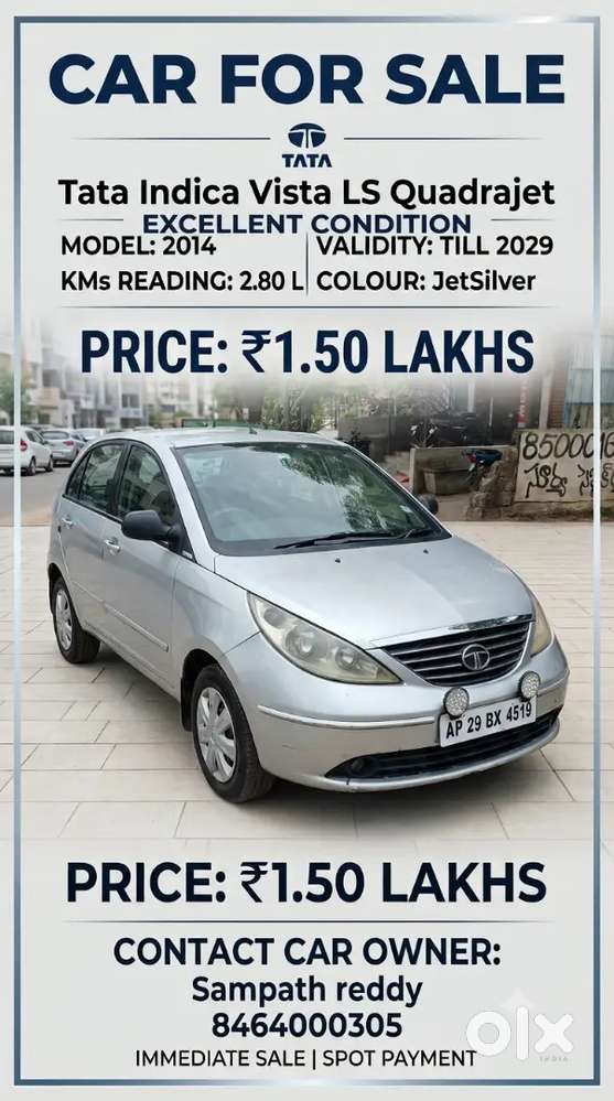 Tata Indica Vista 2014 Diesel Car