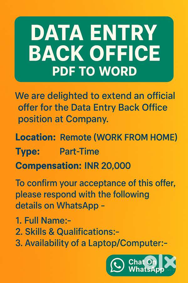 Remote Data Entry – WFH  Flexible hours – Work anytime, no fixed sched