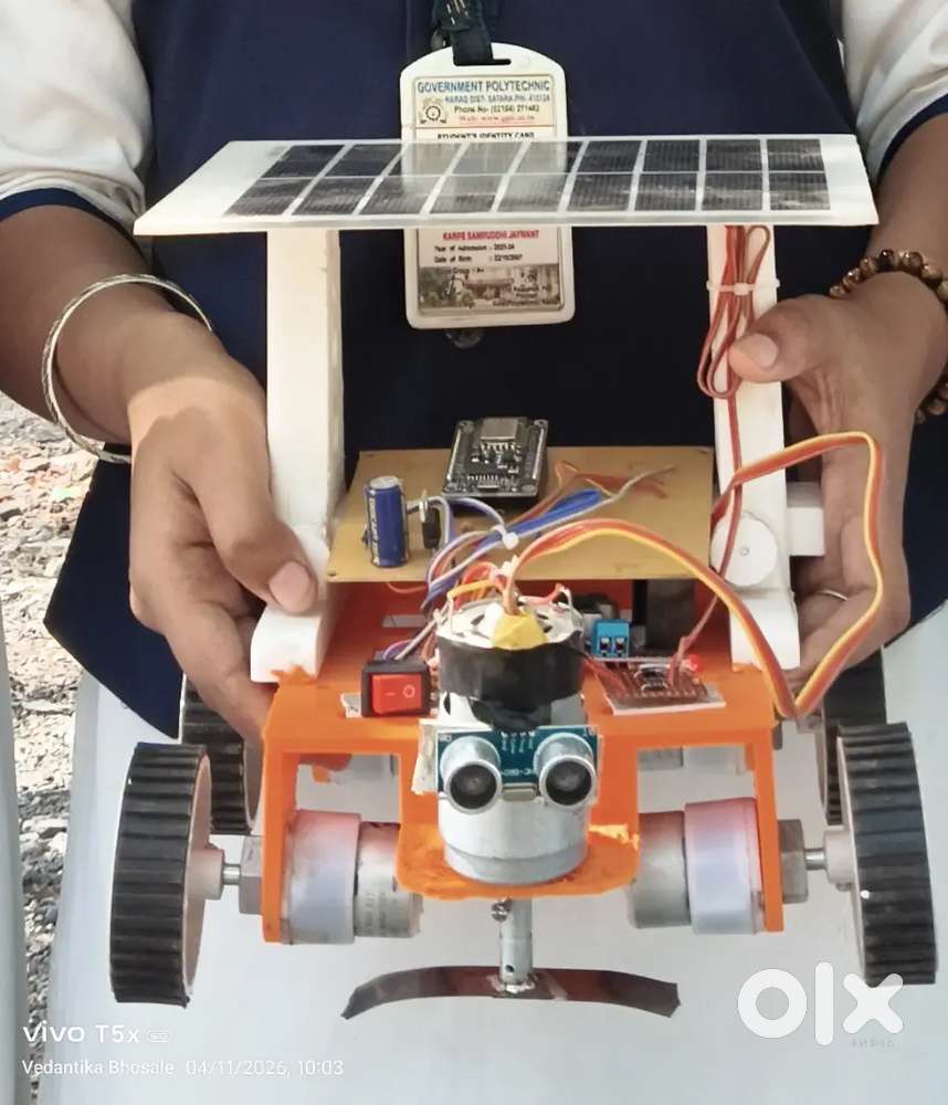 Automated solar power grass cutting machine