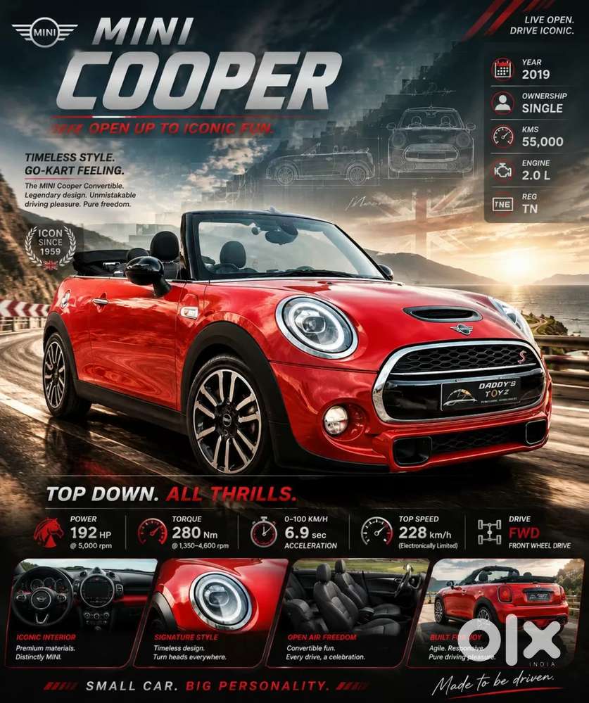 Mini Cooper Convertible, 2019, Petrol
