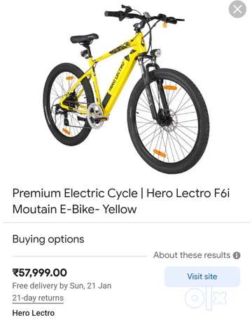 Hero F6i premium lithium battery racing bike with headlight