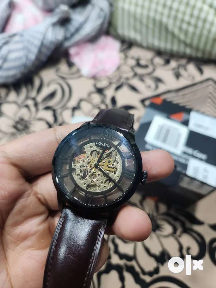 Fossil men's skeleton discount watch