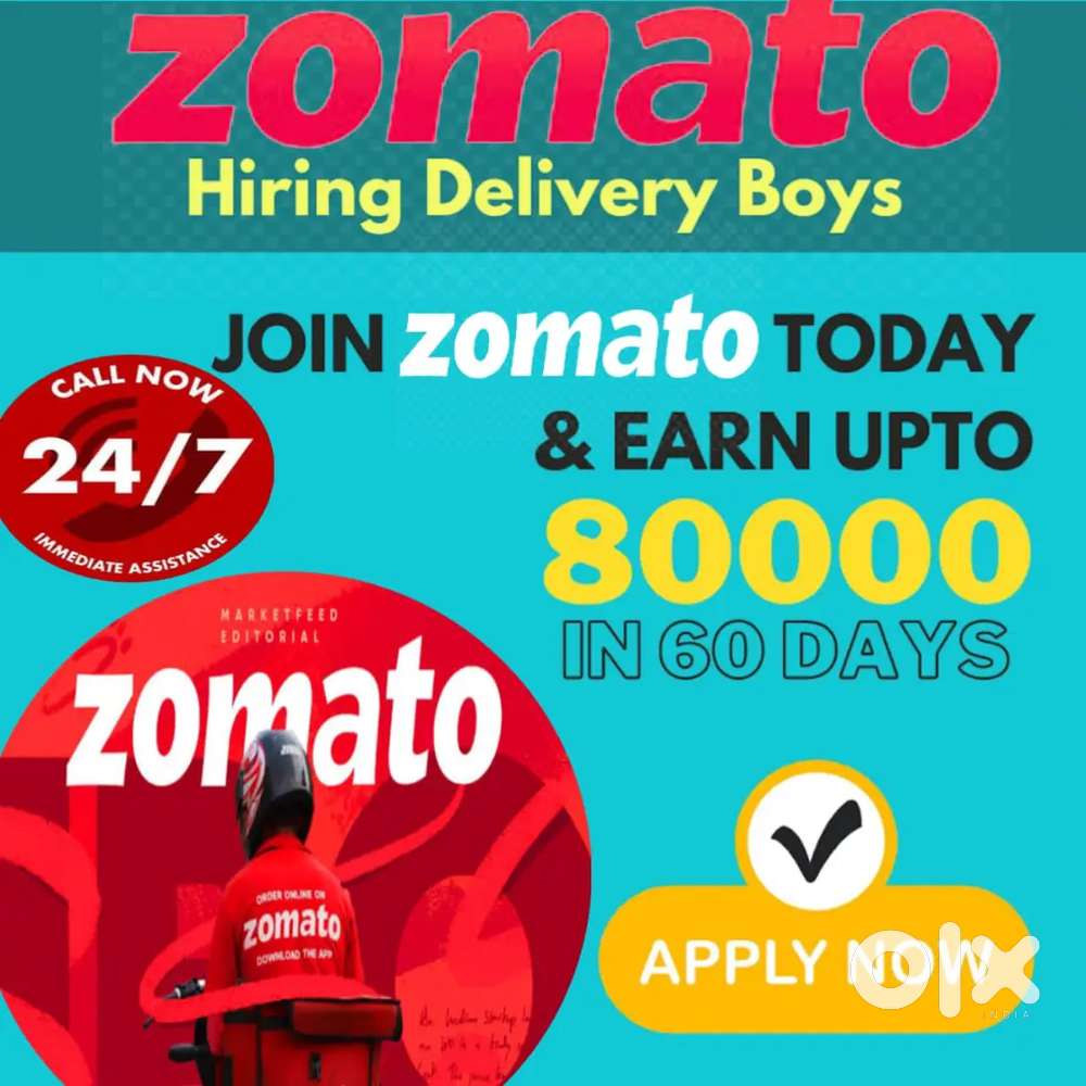 ZOMATO FOOD DELIVERY JOB WEEKLY PAYMENT IMMEDIATELY JOINING Driver