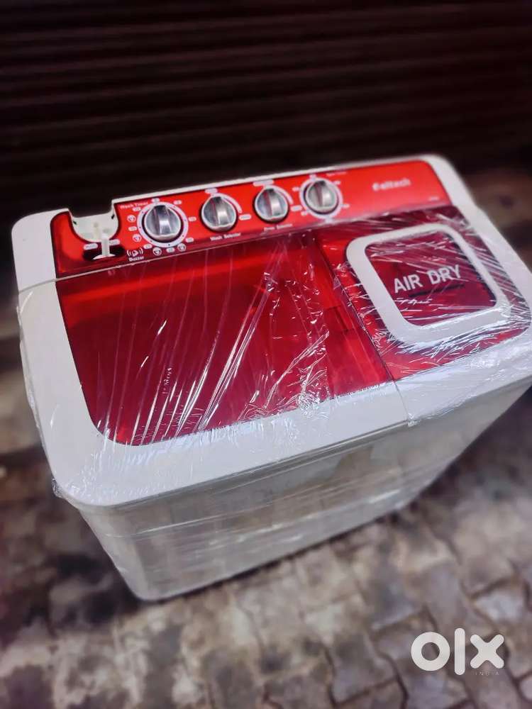 Red colour semi automatic washing machine proper working condition