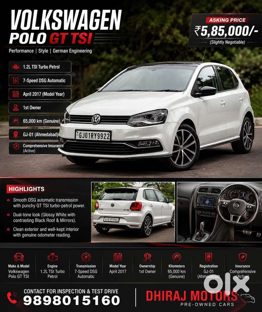 Volkswagen Polo 1.2 Gt Tsi, 2017, Petrol
