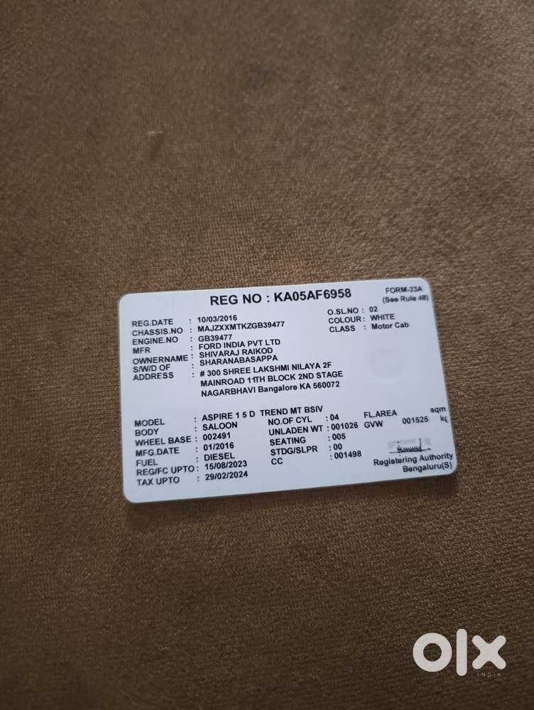 Ford Figo Aspire 1.5 Tdci Titanium Opt, 2016, Diesel