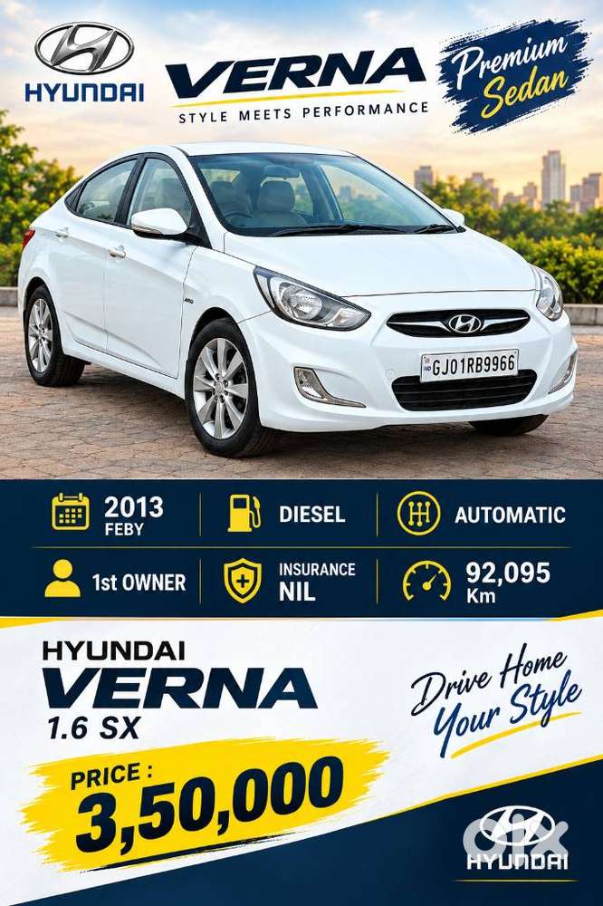 Hyundai Verna 1.6 Sx (o) Crdi At, 2013, Diesel