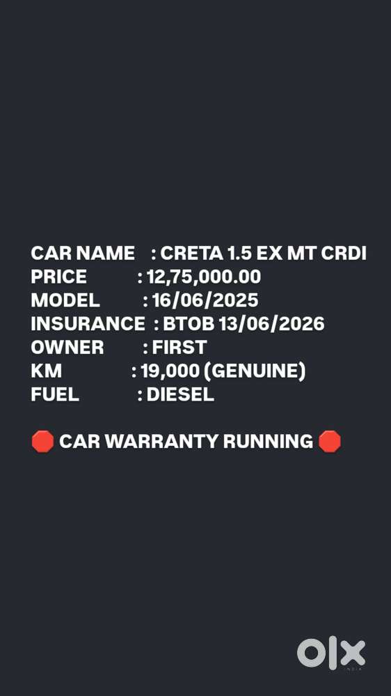 Hyundai Creta 1.5 Ex Diesel, 2025, Diesel