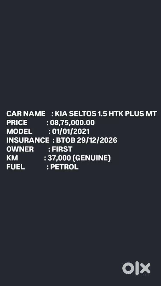 Kia Seltos 1.5 Htk+, 2021, Petrol