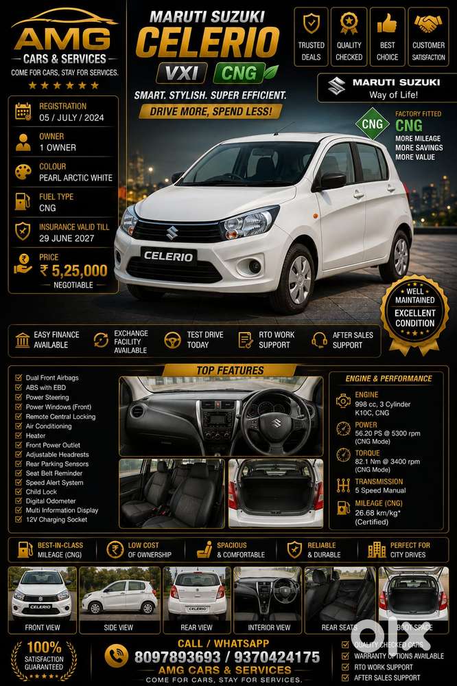 Maruti Suzuki Celerio 2021-1.0 Vxi Cng Mt, 2024, Cng & Hybrids