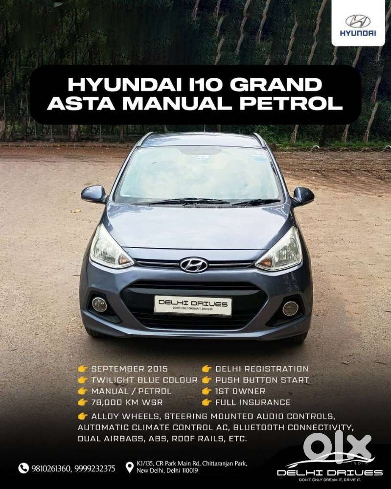 Hyundai Grand I10 2013-2016 Asta, 2015, Petrol