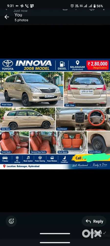 Toyota Innova 2008 Diesel Gx