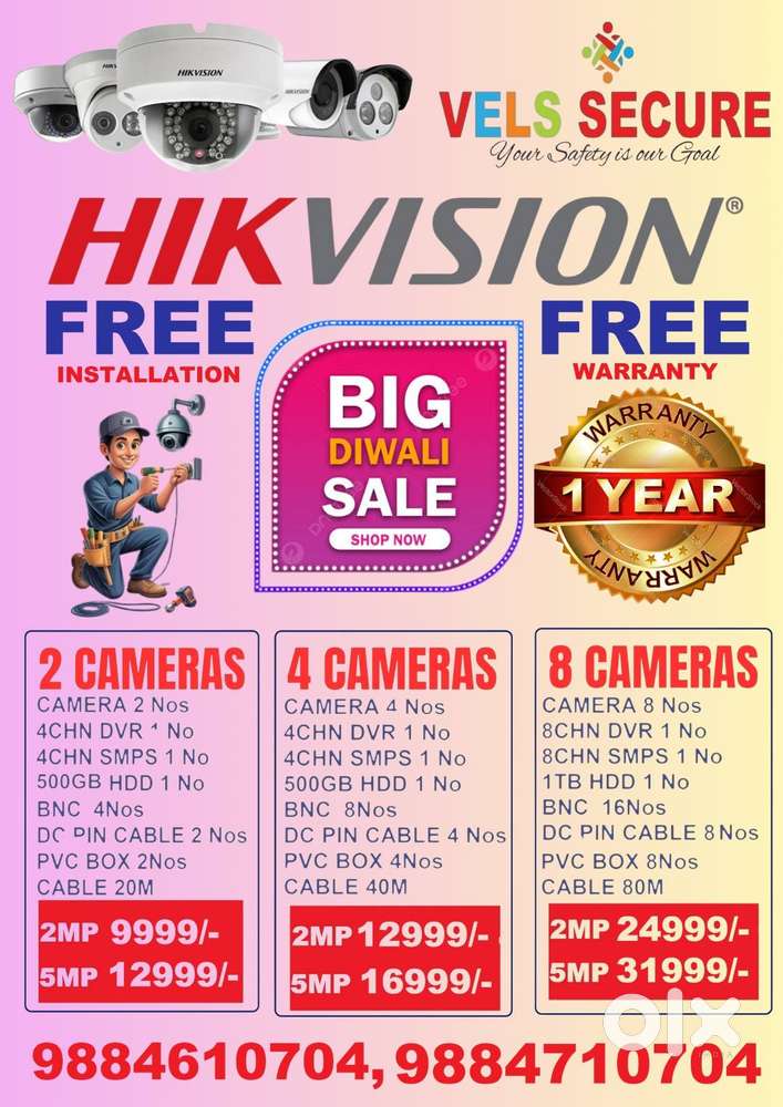 MEGA DIWALI        DISCOUNT  SALE 2MP HIKVISION   DVR AND  CAMERA FULL
