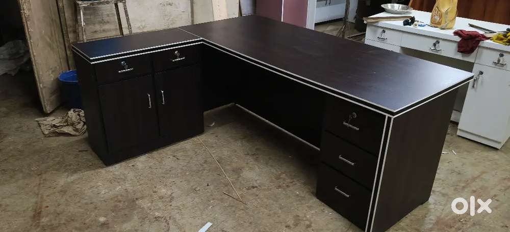 L shape Office table furniture workstation 9060