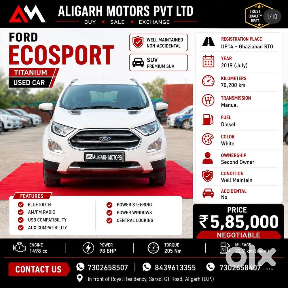 Ford Ecosport 1.0 Ecoboost Titanium, 2019, Diesel