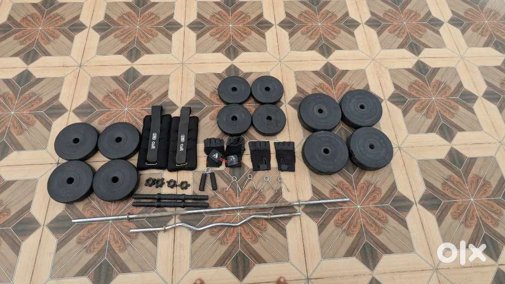 40KG PVC Weight Plates + Straight Rod + EZ Curl Rod + Dumbbell Rods
