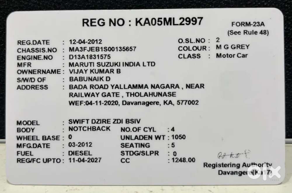 Maruti Suzuki Swift Dzire 2012