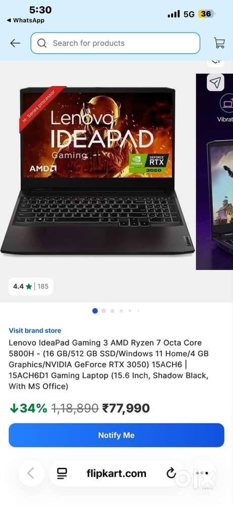 Lenovo IdeaPad Gaming 3 &ndash; Ryzen 7  RTX 3050