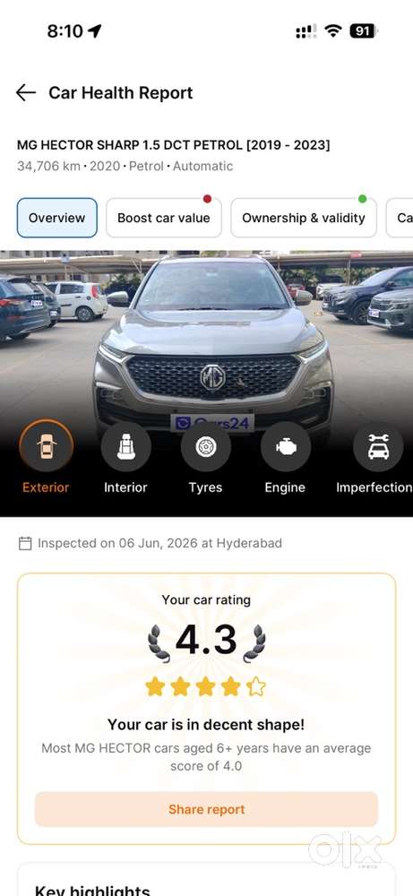 Mg Hector Car 2021 Petrol Automatic