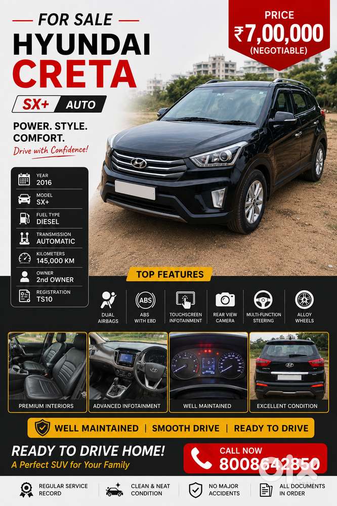Hyundai Creta Diesel At@7lakhs