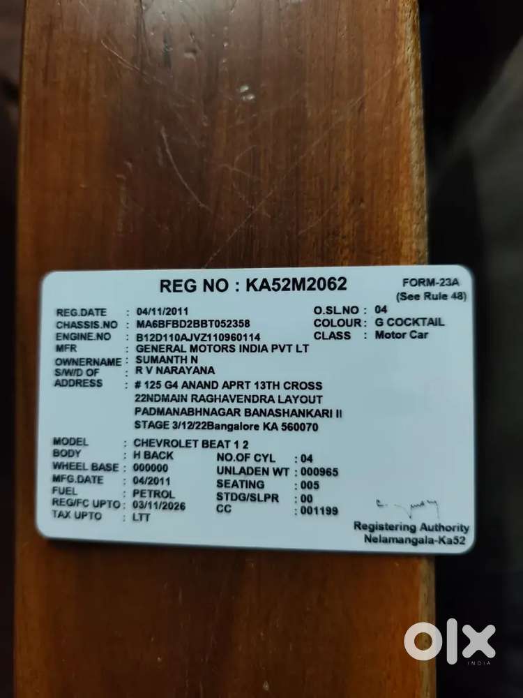 Chevrolet Beat 2011 Petrol 86000 Km Driven