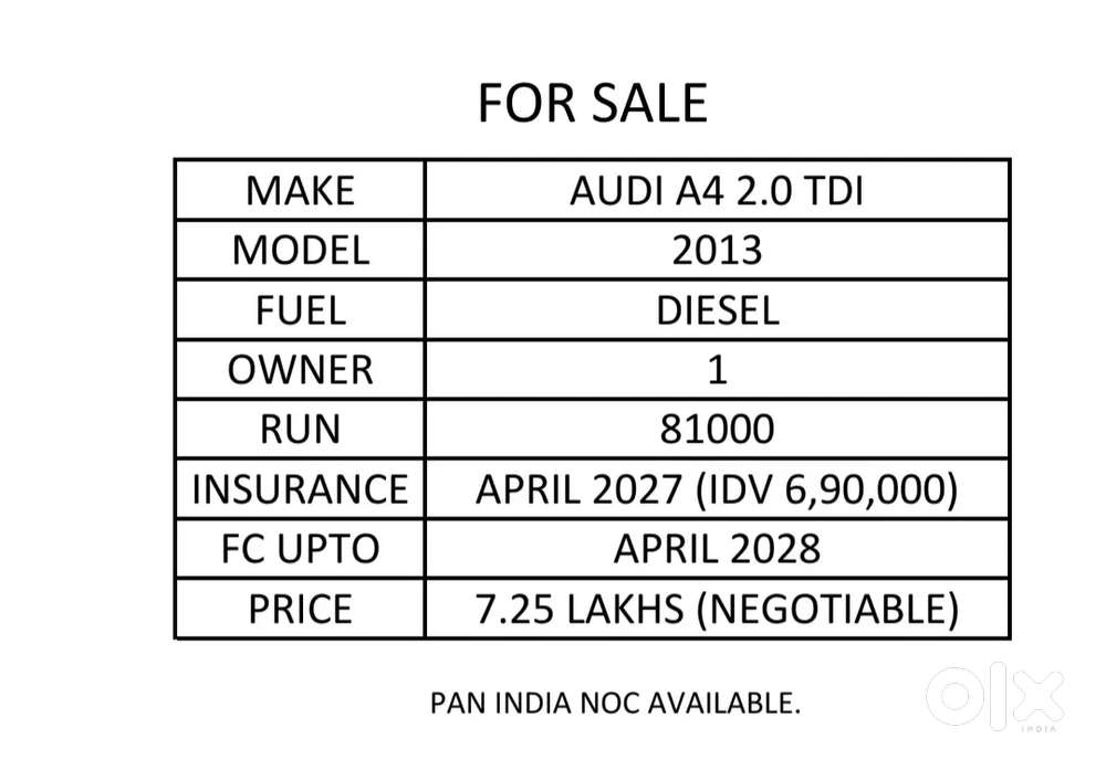 Audi A4 2013 Diesel Well Maintained