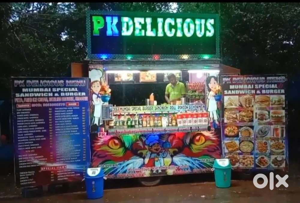 Food van with dual battery inverter board light